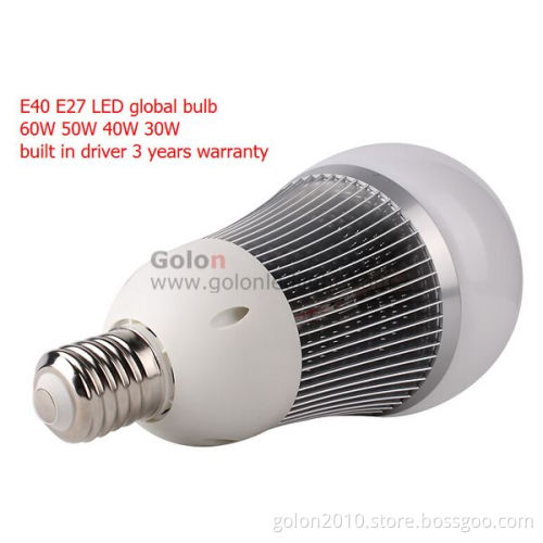 60W E40 LED Global Bulb 5500lm Built in Driver 3 Years Warranty E40 LED Bulb 60W